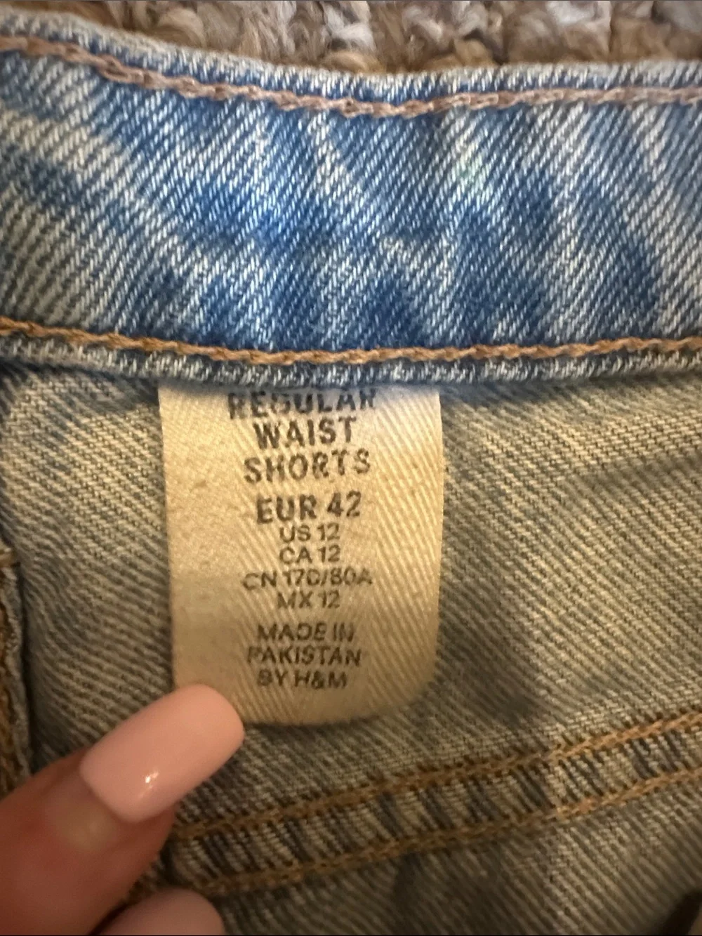 H&M Light Wash Roll-Cuff Shorts